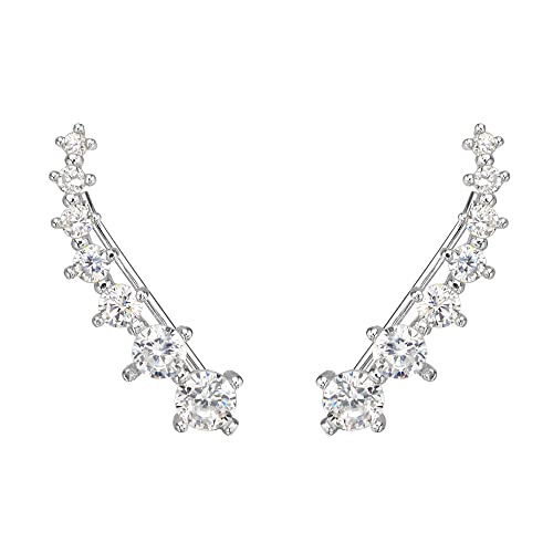 EVER FAITH Orecchini Pendenti A Goccia In Cristallo – Traforati, Per Donna, Matrimonio E Festa, Lunghezza 6.4 Cm - 2