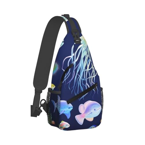 Bolso tipo Sling para hombre y mujer con diseño acuático miniatura 7