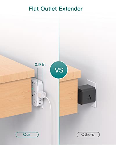 Outlet Extender - Addtam 8 Outlets Splitter With 3 Usb Wall Charger (2 Usb-C Ports) Surge Protector Multi Plug Outlet, Power Strip Plug Adapter For Home Travel Dorm Room Essentials #TOP4