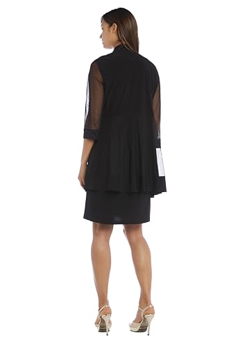 Image of R&M Richards Women's 2-Piece Jacket Dress Set | Knee Length Sheath W / 3 /4 Sleeve Jacket | Mother of the Bride Cocktail Party