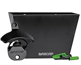 MAGCAP Magnetic Wall Mounted Bottle Opener And Bottle Cap Catcher Set (Black)