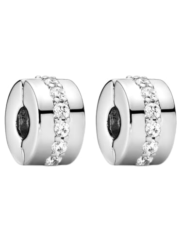 WEIMU Charms Stopper 925 Sterling Silber für Armband Stopper Charms für Bead Charm Armband Anhänger Spacer (White 3)