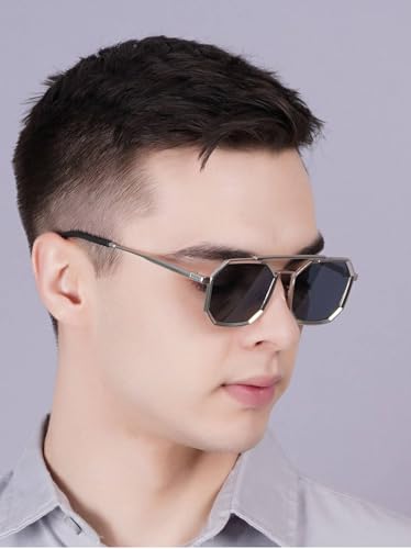 Image of Hexagon Round Sunglasses Metal Frame Stylish Goggles For Men's and Women's