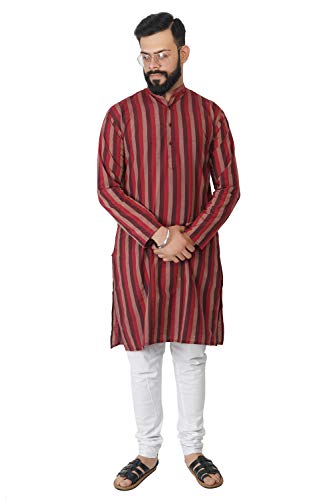 Image of Men's Cotton Long Kurta (Broad Lining)