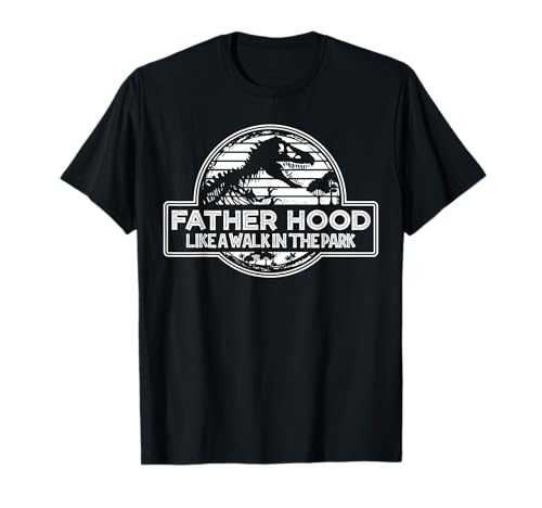 Fatherhood Like a Walk in the Park Retro Dinosaur Dad T-Shirt