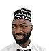 Black and White Kente Kufi Hat for Men | Fashion African Print Fabric Kufi with Elastic Band