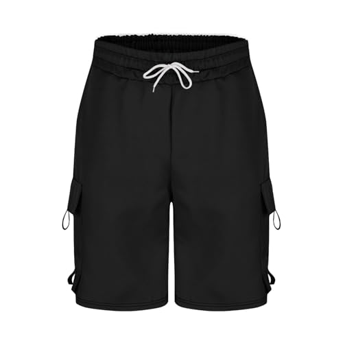 Image of Men's Cargo Shorts Casual Lightweight Quick Dry Outdoor Hiking Short Drawstring Loose Fit Cargo Shorts Multi-Pocket