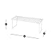Smart Design Stacking Cabinet Shelf Rack - Extra Large 22 x 10 Inch - Steel Metal Wire - Cupboard, Plate, Dish, Counter and Pantry Organizer - Kitchen - White