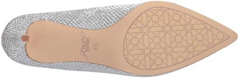 Jewel Badgley Mischka Women's RUDY Shoe, Silver Fabric, 7.5 M US | Image 3