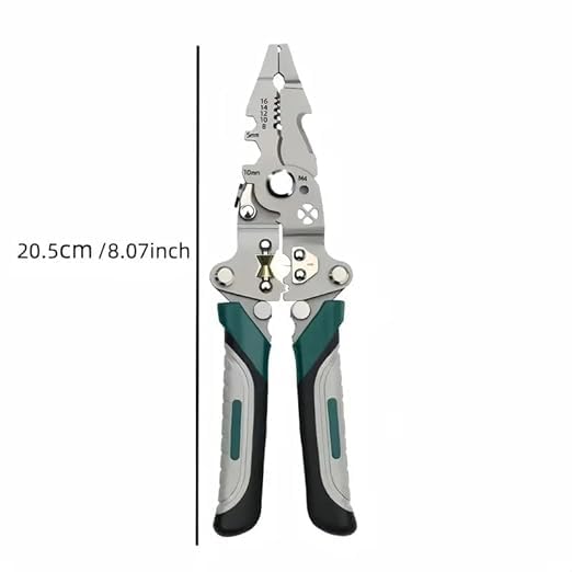 Image of Foldable Wire Stripper Pliers & B12 Screwdriver Test Pen Electrical Tool Set | Wire Cutting, Stripping & Crimping Tool with 24-250V Induction Test Pen for Home, Workshop & Electrical Tasks