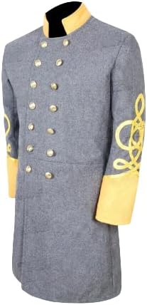 Civil War Confederate Generals 4 Rows Braid Double Breast Cavalry Frock Coat