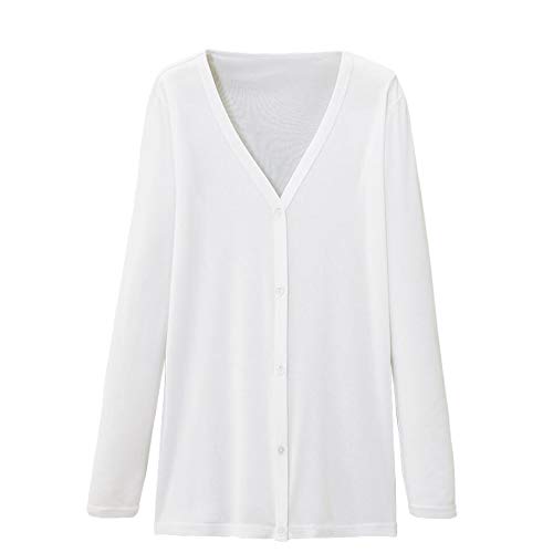 [ナースリー] 接触冷感 さらさらクール UVカット カーディガン 薄手 吸汗速乾 M ホワイト 9389201A