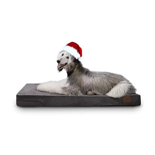 LaiFug Orthopedic Memory Foam Pet(46"x 28"x 4",Slate Grey)/Dog Bed with Durable WaterProof Liner and Removable Washable Cover X-Large(46"x 28"x 4") Slate Grey