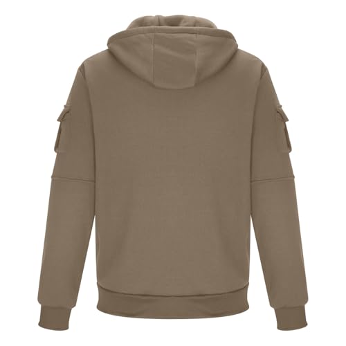 Mens Zip up Hoodie Long Sleeve Casual Loose Fit Lightweight Cargo Pullover Hooded Sweatshirt Jacket with Pocket3