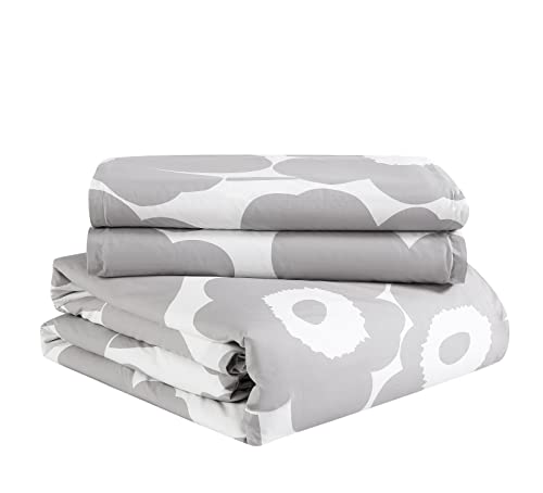 Marimekko - Queen Duvet Cover Set, Cotton Bedding with Matching Shams & Botton Closure, All Season Home Decor (Unikko Grey, Queen) - Image 4