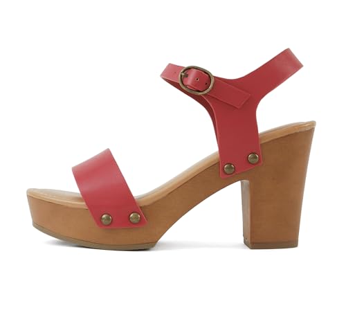 Image of Soda CHIVAS ~ Women's Bold Buckles Studded Wedge Sandal