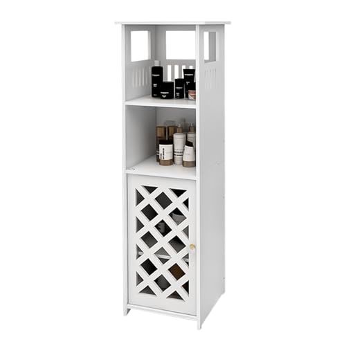 WODFARR - Mueble de aseo para inodoro, almacenamiento para inodoro, mueble de baño, estante ajustable, 78 x 22 x 22 cm, doble estante, color blanco