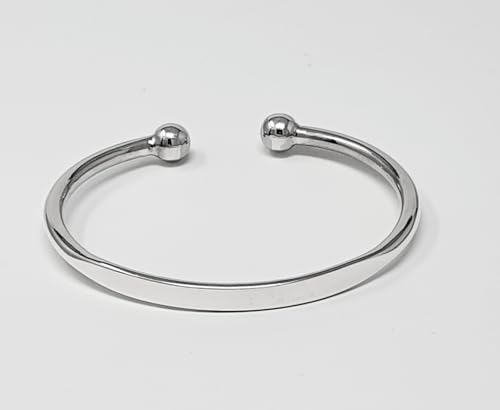 Men's Solid 925 Sterling Silver Torque Bangle Bracelet - Plain Cuff Bar Silver Bracelet for Men2