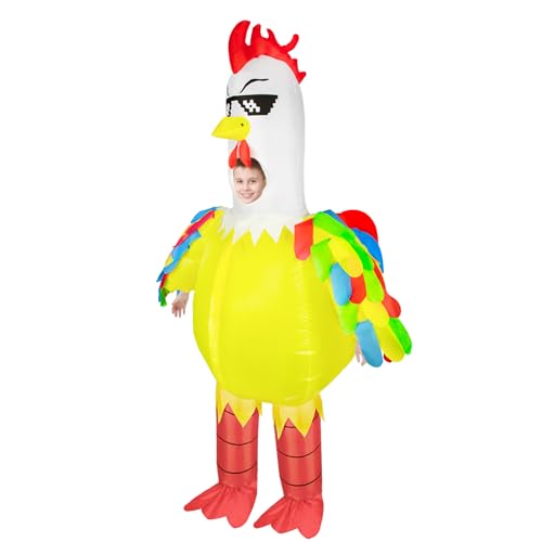 WQWOVRVO Inflatable Costume Chicken for Kids Funny Blow up Inflatable Costumes Halloween Costume Cosplay Party Easter