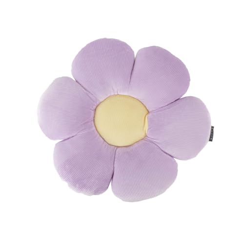 MAGMA Kissen Minnie Blüte Blumenkissen lila gelb 50cm