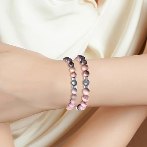 Image of DUQGUHO Mommy and Me Bracelets Mothers Day Gifts for Mom from Daughter Son Matching Mother and Daughter Jewelry Mother Daughter Gift Back to School Bracelet 6 /8 mm Mom Birthday Gifts