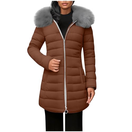 Manteau d'hiver mi-long pour femme chaude doudoune en duvet doublée polaire idéale pour le quotidien
