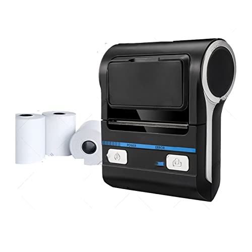 Image of Thermal Printer 80mm 3 Inch Mini Portable Receipt Bill Printer(Black add 3Rolls)