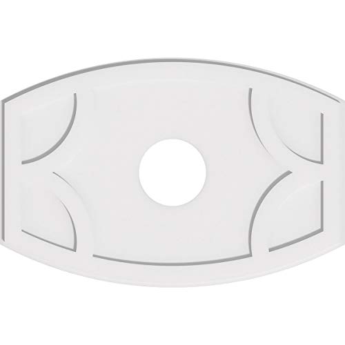 Image of Ekena Millwork CMP36X24KY-07000 Kailey Architectural Grade PVC Contemporary Urethane Ceiling Medallions 36 inchW x 24 inchH x 7 inchID x 19 1 /2 inchC x 1 inchP