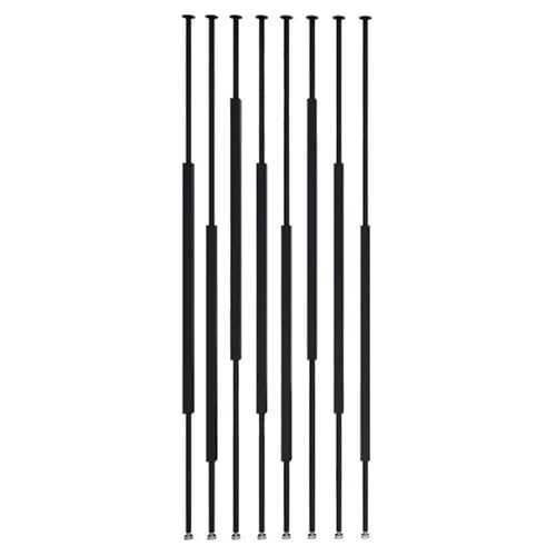 Separador de ambientes de listones de metal, separador de privacidad ajustable para espacios interiores, diseño de poste de hierro negro