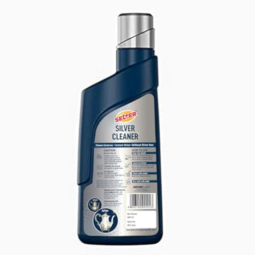 Image of Selzer Silver Dip Cleaner Liquid - 250 ml | Instant Silver Cleaner & Tarnish Remover for Pooja Items, Utensils & Jewellery | Silver Shine Cleaning Liquid for Silverware & Ornaments (Pack of 2)