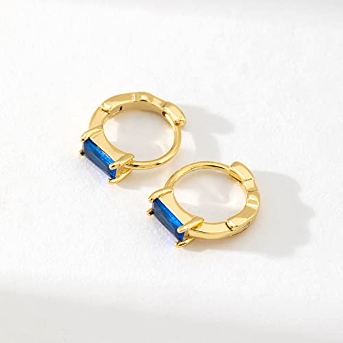 Image of DAILY VIBES Dainty Butterfly Cross CZ Small Huggie Hoop Earrings for Women | Hypoallergenic, 14K Gold Plated Hoops, Tiny Cubic Zirconia, Cartilage Hoop Earrings for Women Trendy