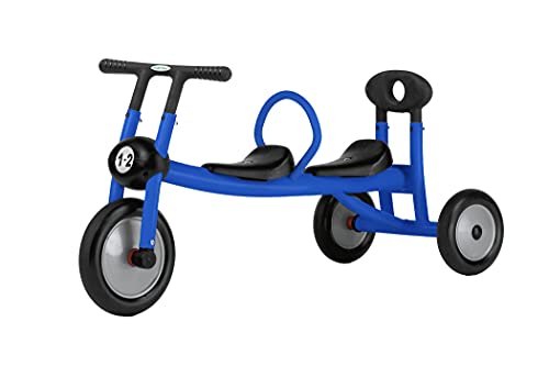Italtrike Pilot Double Seat Outdoor Tricycle for Toddlers and Kids, Superior Engineering, Strong & Durable, Easy Assembly, Adjustable Seat, Ages 1-2 (Blue)