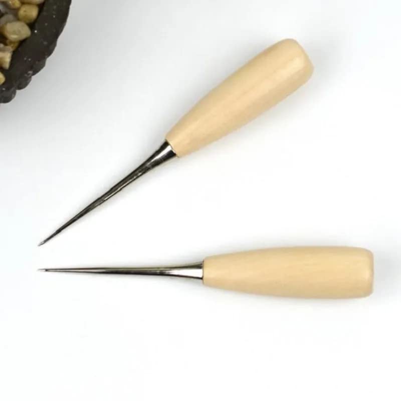 High Quality Sewing Tool Professional Leather Wood Handle Awl Tools for Sewing Leather Craft BB5546| | - - (Style A)