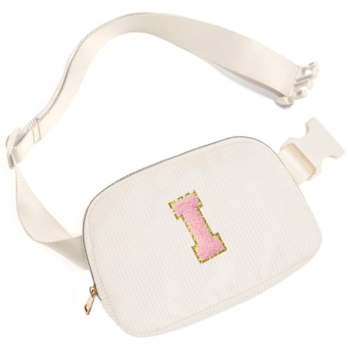 Image of Gitus Gifts for Teen Girls 10-12 12-14 14-16 16-18 Birthday Gifts for Girls Women Sister Teacher Initial Belt Bag Fanny Pack Crossbody Bags for Teen Girl Gifts Trendy Stuff Travel Essentials (Ivory-I)