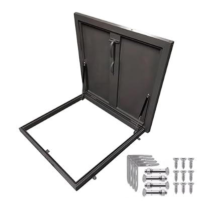 Commercial Roof Access Hatch 20" 22" 24" 30" 32" 34" 36" 38" 40" Length Roof Hatch Rooftop Hatch Cover Plate Attic Basement Exit Covers Roof Hatch Door Skylight For Wellheads Cellar Manhole(Black,32"x