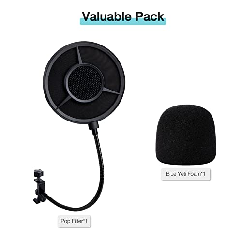 Blue Yeti Pop Filter Foam Windscreen - 5.5 Inch Diam 6 Layers Pop Filter for Mic Cover Yeti Pop Screen Compatible with Blue Yeti Microphone Professional Metal Pop Filter by YOUSHARES by YOUSHARES - Image 6