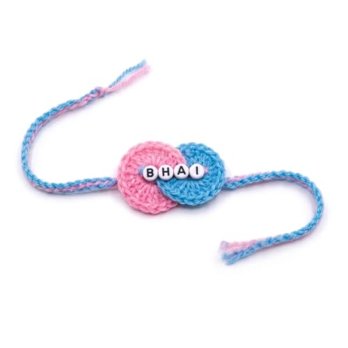 Image of Handmade Crochet Rakhi for Brother Bhai Bracelet