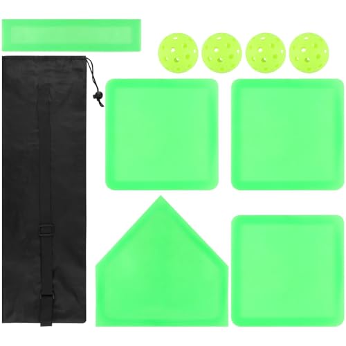 Zorivane 5 Piece Baseball & Softball Base Set with 5 Training Balls and Storage Bag, Glow in The Dark Baseball Bases Throw Down Base for Backyard Kickball Softball Practice