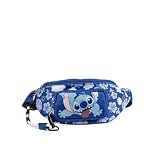 mybagstory - Bolsa de banana para niño y adolescente, funda para cinturón Disney azul | bandolera ajustable para niña y niño, ideal para viajes escolares deportivos, 23 x 10 x 9 cm