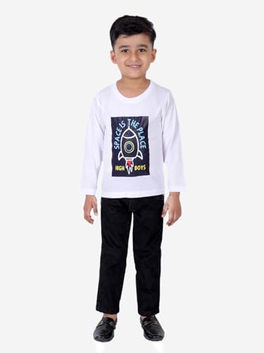 Image of superminis Boy's /Girls Cotton Round Neck Full Sleeves Regular Fit T Shirts With Trendy And Fun Prints