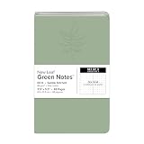 New Leaf Green Notes 100% Recycled Memo Books, 3-Pack Dotted Grid, 3.5' x 5.5', Ash Embossed Cover, Saddle Stitch, FSC Certified, Made in USA