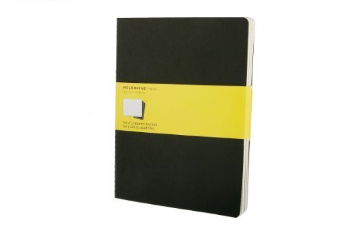 Moleskine Cahier Journal (Set of 3), Extra Large, Squared, Black, Soft Cover (7.5 x 10) by Moleskine (2009) Paperback