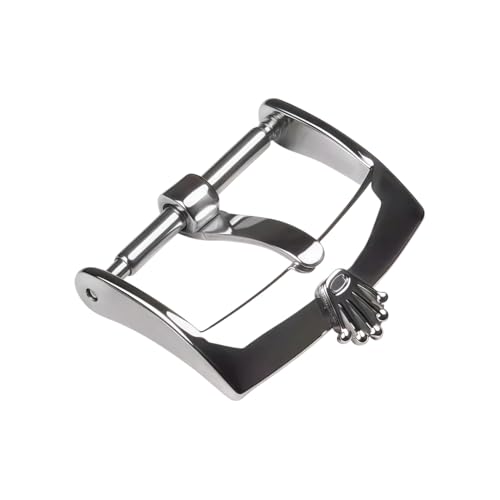 ROUREOX Hebilla de Repuesto Correa Reloj Alta Resistencia Acero Inoxidable Cierre de Pasador Accesorios para Rolex Submariner Series Plata 18mm