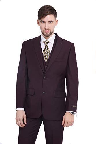 P&L Men's 3-Piece Classic Fit Dress Suits Tuxedo Blazer Jacket Tux Vest & Pants Set4
