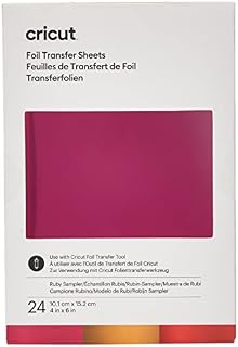 Cricut 2008717 Foil Transfer Sheets Sampler, Ruby (24 ct), 24 Pack
