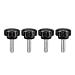 uxcell M6 x 15mm Metric Male Thread Knurled Clamping Knobs Grip Thumb Screw on Type Plastic Threaded Hand Bolt Knobs Black 4 Pcs