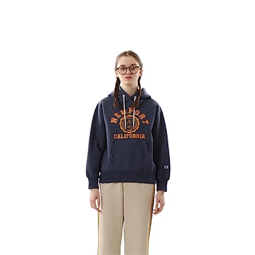 [チャンピオン] パーカー 長袖 11.5oz COTTON USA グラフィックプリント リバースウィーブ(R) フーデッドスウェットシャツ ウィメンズカジュアル CW-Y102 ダークネイビー M