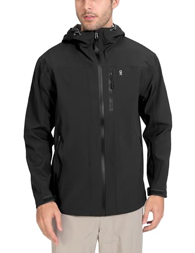 Little Donkey Andy Men's Rain Hiking Jackets Waterproof Windproof Breathable Shell Coats Travel Fishing