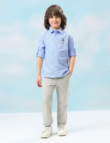 Image of USPA Kids Boys Oxford Solid Regular fit Shirt