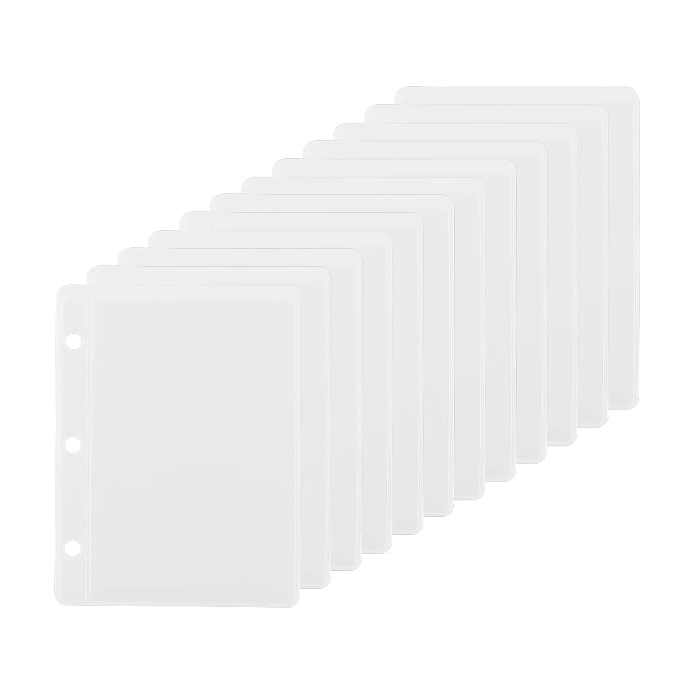 12 Pack Mini Size Binder Pocket Frosted Sheet Protectors Plastic Sleeves Binder Inserts Top Loading Zipless Binder Pouches for 3 Ring Binders Money Organizer, 2.2 x 3.2 Inch